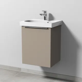 Sanipa 3way Waschtischunterbau zu Geberit Acanto Waschtisch mit 1 Tür, Sandgrau-Matt UF41367
