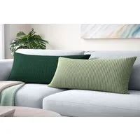 Amilian Kissenbezüge 40x80 cm 2er Set Cord-Optik Hotelverschluss - Zierkissenhülle Sofa, weich, pflegeleicht, formstabil