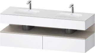Duravit Qatego Einbauwaschtisch mit Konsolenwaschtischunterbau Weiß Matt 1600x550x600 mm - QA4797091 QA4797091180000