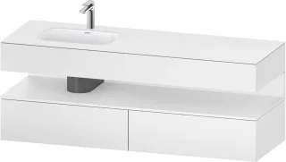 Duravit Qatego Einbauwaschtisch mit Konsolenwaschtischunterbau Weiß Matt 1600x500x600 mm - QA4795018 QA4795018180010