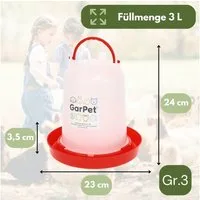 GarPet Wasserspender Geflügeltränke Hühnertränke Wassertränke Stülptränke Kükentränke 3 l