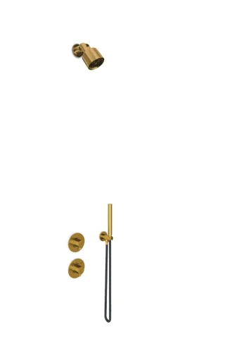 JEE-O slimline 06 Wand-Duschkombination mit Thermostat und Umsteller, mattgold, 800-6485 800-6485