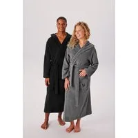 Bruno Banani Unisex-Bademantel Robby, ideal für Sauna & Spa, Standardlänge & Überlänge, Langform, Walkfrottee, Kapuze, Gürtel, Damen & Herren Bademäntel, Baumwolle, mit Taschen, Sauna, XS-3XL