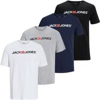 Jack & Jones T-Shirt Basic (4-tlg) LOGO TEE CREW NECK im 4er Pack