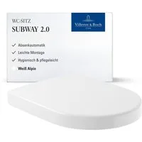 Villeroy & Boch WC-Sitz Subway 2.0, Absenkautomatik, abnehmbar & bruchsicher aus Duroplast, oval, Weiß