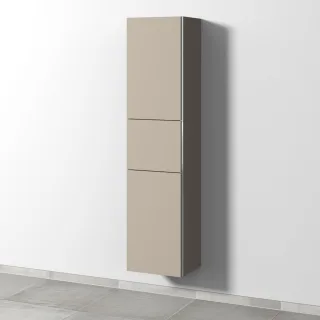 Sanipa 3way Hochschrank mit 2 Türen und 1 Auszug, Sandgrau-Matt BS10467