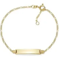 Silberkettenstore Goldarmband Kinder-Gravurarmband Figaro 1,5mm - 585 Gold