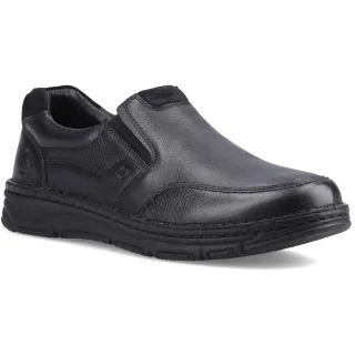 Hush Puppies Franco Slip-On-Leder Herren Schwarz Slipper