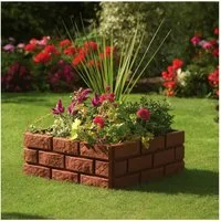 HTI-Living Beetumrandung Beetumrandung 4er Set Kunststoff Steinoptik, LxH: 45x29 cm, Set, 4 Module, Beetbegrenzung Beetumrandung