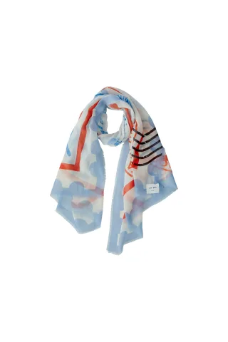 Oui - Schal white blue - Gr. - ONE SIZE