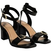Desa Damen-Ledersandalen – Blockabsatz, Schnallenverschluss Sandale