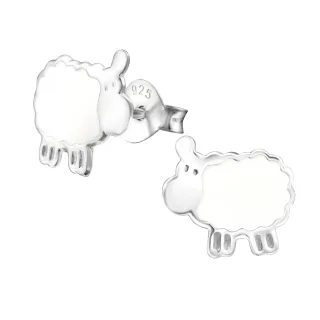 Schaf Ohrringe aus 925 Silber