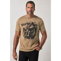 JP1880 T-Shirt T-Shirt Trachten Halbarm Brustprint Vintage Look