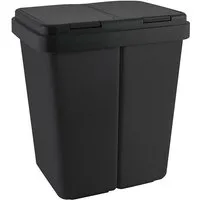 Ribelli Mülltrennsystem ZwEimer Müllbehälter 2x25L, Mülleimer Abfalleimer Küche