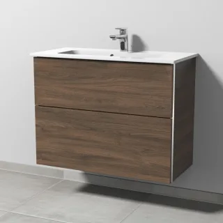 Sanipa 3way Waschtischunterbau zu Duravit ME by Starck Waschtisch mit 2 Auszügen, Eiche-Arizona BR72380