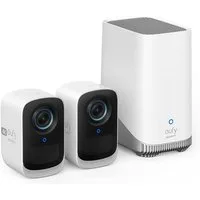 eufy Überwachungskamera eufyCam S300 3C Überwachungskamera 4K kabellose Überwachungskamera Set (3-tlg)