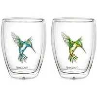 Creano Teeglas 2er-Set Thermo-Glas Hummi in blau/grün, 250ml, Borosilikatglas, 2 Gläser