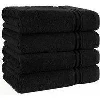 HAMMETEX Handtuch Set 4er Set Handtücher 50x100 cm, 100% Baumwolle, Weich & Saugstark, Frottier (Set, 4-St), mit Bordüre, einfarbig, weich