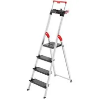 Hailo Stehleiter L100 TopLine, Alu-Sicherheits-Stehleiter 4 Stufen