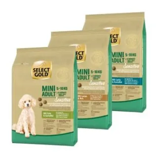 SELECT GOLD Sensitive Adult Mini Probierpaket 3x1kg Probierpaket 1, Mix-Pack