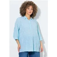 Ulla Popken Satinbluse Bluse Streifen A-Linie Hemdkragen Langarm