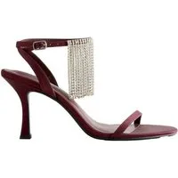 Next Forever Comfort® Satin-Sandaletten mit Fransen High-Heel-Sandalette (1-tlg)