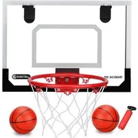 SURFOU Basketballkorb Indoor Kinder, transparent 40x30cm,hakenlose Türhalterung, 21,5cm Ring