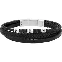 Unique Lederarmband Schwarzes Kunstlederarmband, mehrreihig von Unique