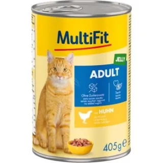 MultiFit Nassfutter Katze Adult, in Gelee, Huhn 24x405 g