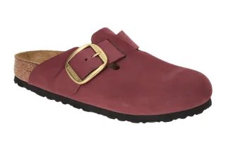 Birkenstock 1028058 Boston Big Buckle Damen Clogs Rot - berry crush, Echtlede...
