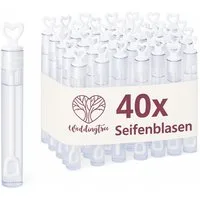 WeddingTree Seifenblasenstab WeddingTree 40-teiliges Seifenblasen Set für Hochzeit in WEIß