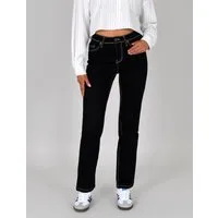 ESRA Straight-Jeans High Waist Straight Fit Jeans Damen Gerader Schnitt bis Übergröße G1 Schwarze Jeans Damen High Waist Jeans Damen Straight Stretch-Jeans