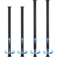 BlingBin Möbelfuß Höhenverstellbare Tischbeine Edelstahl, rutschfest, robust & langlebig, (4er Set, 4-St., Verstellbare Tischbeine 720–1100 mm, Ø50 mm), Möbelbeine zur Erhöhung von Küchentischen