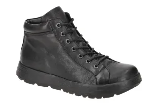 Think 747 Damen Stiefelette COMODA Schwarz Echtleder Bequem Wechselfu?bett