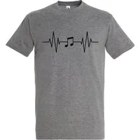 Youth Designz T-Shirt Heartbeat Musik Note Herren Shirt mit Music Frontprint