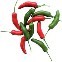 Kunstpflanze Künstliche CHILISCHOTEN 6cm. 12 Stück. ROT/GRÜN MIX, naninoa GmbH