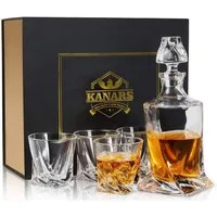 LuxusKollektion Gläser-Set Whisky Karaffe und Gläser Set 800 ml Kristall Whiskey Dekanter