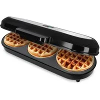 ADE Waffeleisen XXL mit 3 Platten für kleine belgische Waffeln, 1200,00 W, hochwertige Antihaftbeschichtung, Cool-Touch-Griff