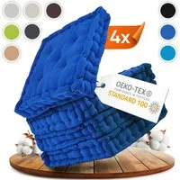 Gräfenstayn Sitzkissen 4er Set 40x40 cm mit 8 cm Polsterung aus 100 % Baumwolle -, robustes Sitzkissen für Indoor & Outdoor, bequemes Bodenkissen