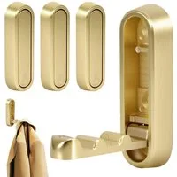 BlingBin Klapphaken 4 Stück Hakenleiste (Wandgarderobe), stabile, Schlafzimmer, Badezimmer, Kleiderschrank, Wohnzimmer, (4er Set, 4-St., 7,2 × 2,3 × 1,2 cm), Kleiderhaken für Schlafzimmer, Badezimmer, Küche und Wohnzimmer