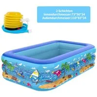 Blusmart Planschbecken Aufblasbarer Pool, (Kinderpool,Kinder Planschbecken, Cartoon-Verdickungs-Schwimmbecken), Für Kleinkinder, Kinderbecken