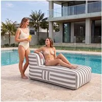 Muffo Sitzsack SOFT Outdoor Ottomane mit Rückenlehne für Garten & Terrasse (Ottomane), wasserabweisend, wetterbeständig, UV-beständig, Outdoor-geeignet
