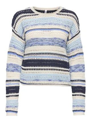 ONLY - ONLAMELIE LS STRUCTURE MULTI O-NECK KNT Birch - Gr. - XL