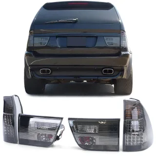 LED Rückleuchten Heckleuchten in Schwarz Smoke für BMW X5 E53 ab 1999-2003