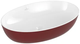 Villeroy & Boch Artis Aufsatzwaschbecken, 610 x 410 x 150 mm, Bordeaux, ohne Überlauf, ungeschliffen 419861BCS9