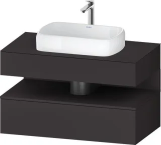 Duravit Qatego Konsolenwaschtischunterbau wandhängend Graphit Supermatt 1000x550x600 mm - QA47310808 QA4731080800000