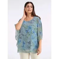Sheego Klassische Bluse Tunika 3/4-Arm