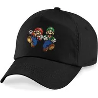Blondie & Brownie Baseball Cap Kinder Mario und Luigi Stick Patch Super Retro Konsole Kinder Baseball Cap Mario Luigi Patch Stickerei Retro Gaming