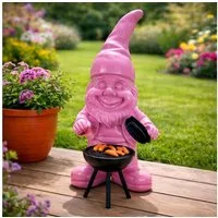 Online-Fuchs Gartenfigur für draußen - moderner Gartenzwerg mit Grill - 37 cm groß, (Gartenzwerg, wetterfest), trendige Farben - stilvoll - lustige Geschenkidee für Gartendekoration