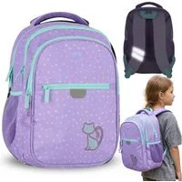 Sarcia.eu Schulrucksack Katze Schulrucksack für Mädchen, Reflektoren, 4 Fächer, 24 l
